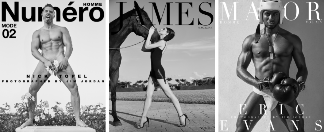 Jim Jordan Photography photographs cover stars for Numero Magazine, James Magazine, and Major Magazine.