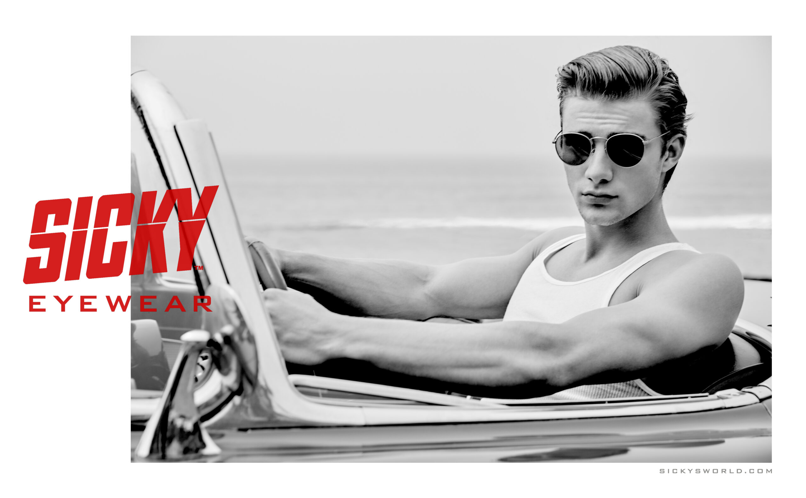 Model Matthew Pollock photographed by celebrity fashion photographer Jim Jordan for Sicky Eyewear