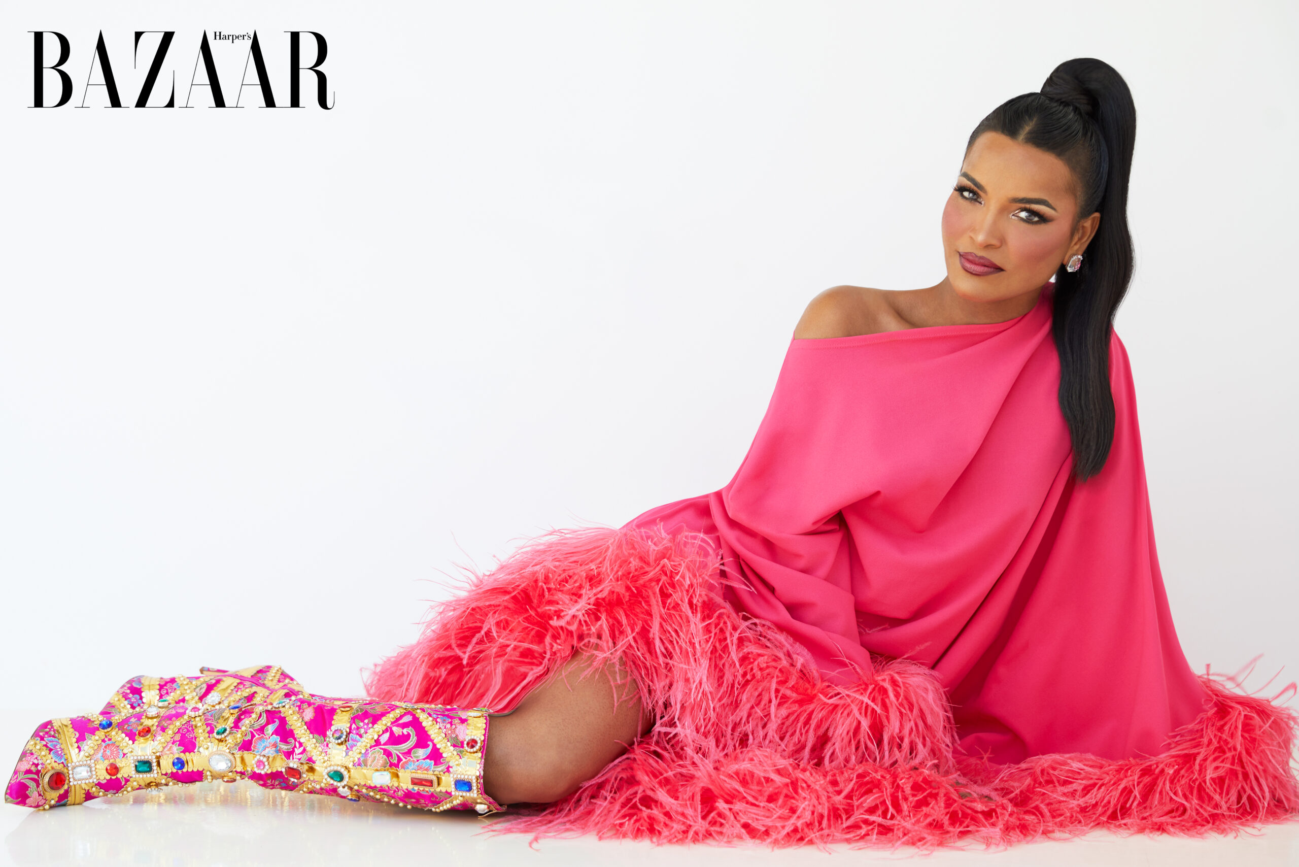 Model Tabassum Hughes poses for Harper's Bazaar Photoshoot, Calabasas California. Photography by Jim Jordan