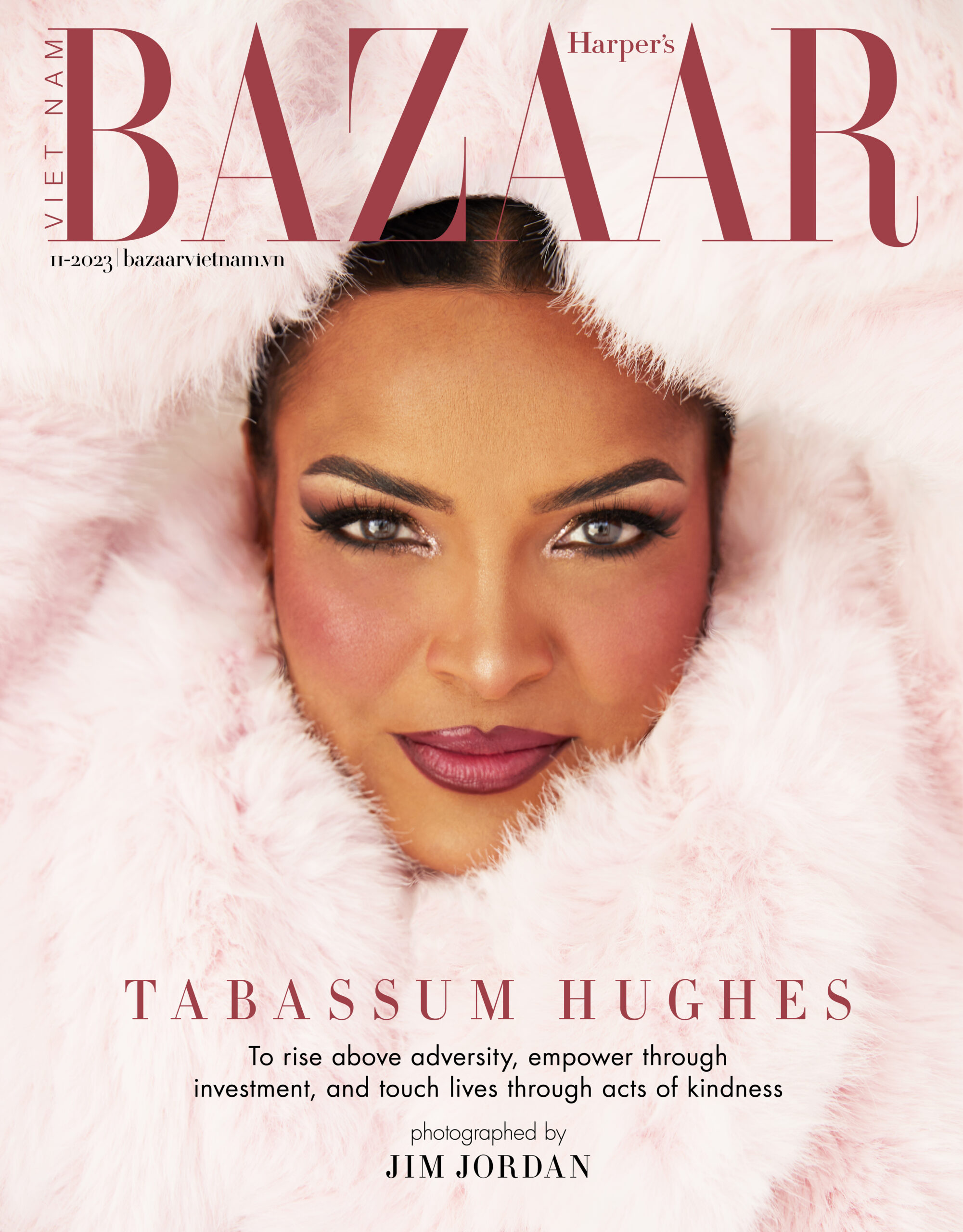 Model Tabassum Hughes is pictured in a photoshoot for Harper's Bazaar magazine photographed by celebrity fashion photographer Jim Jordan.