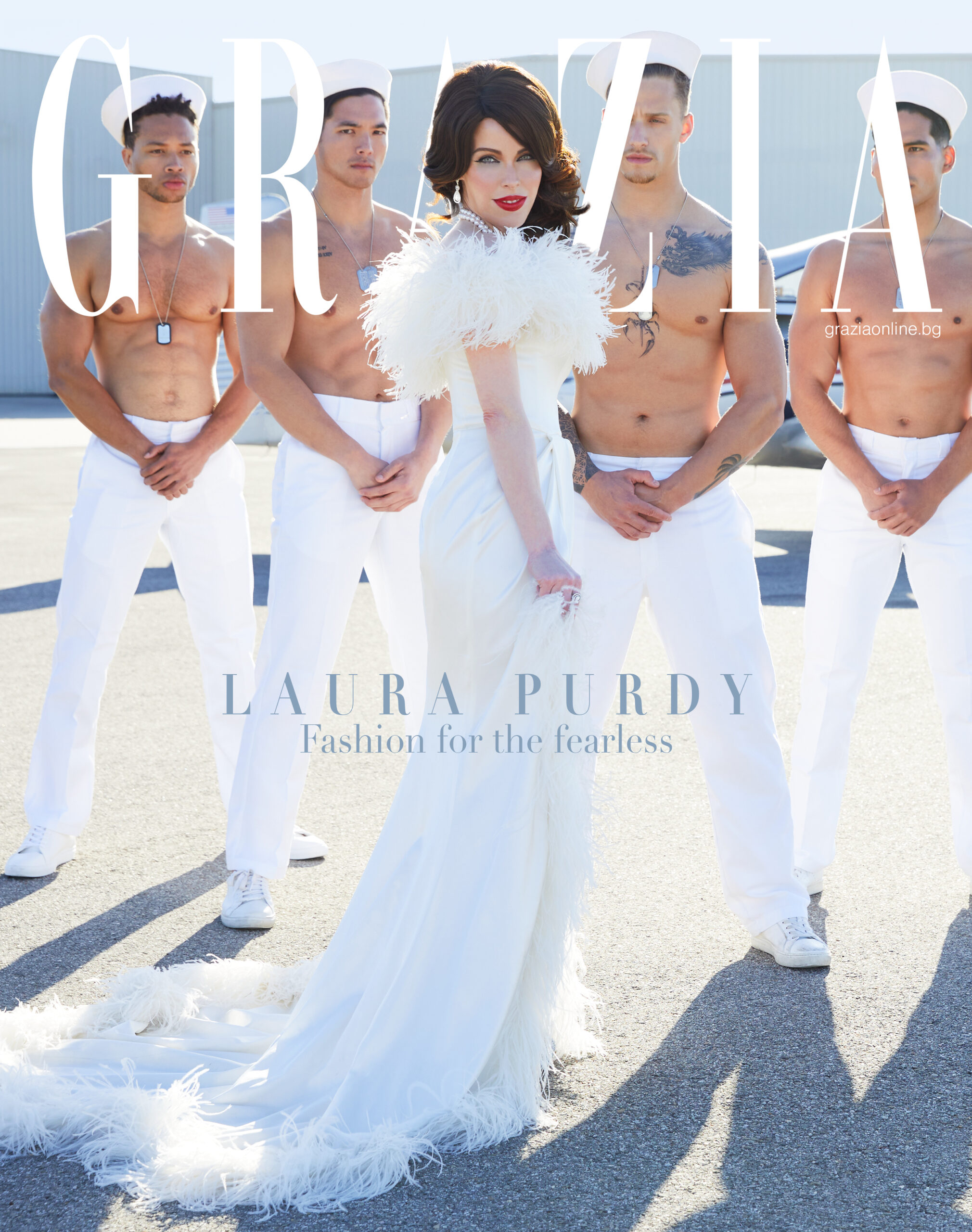 Model Laura Purdy is pictured in a photoshoot for Grazia magazine photographed by celebrity fashion photographer Jim Jordan.